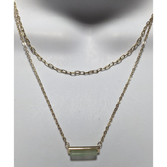 Minimalist Layered Chain Stone Necklace