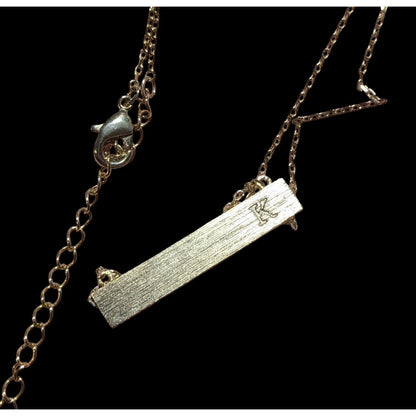 Gold Bar Necklace With Initial K