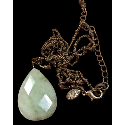 Vintage Lydell NYC Green Teardrop Agate Necklace