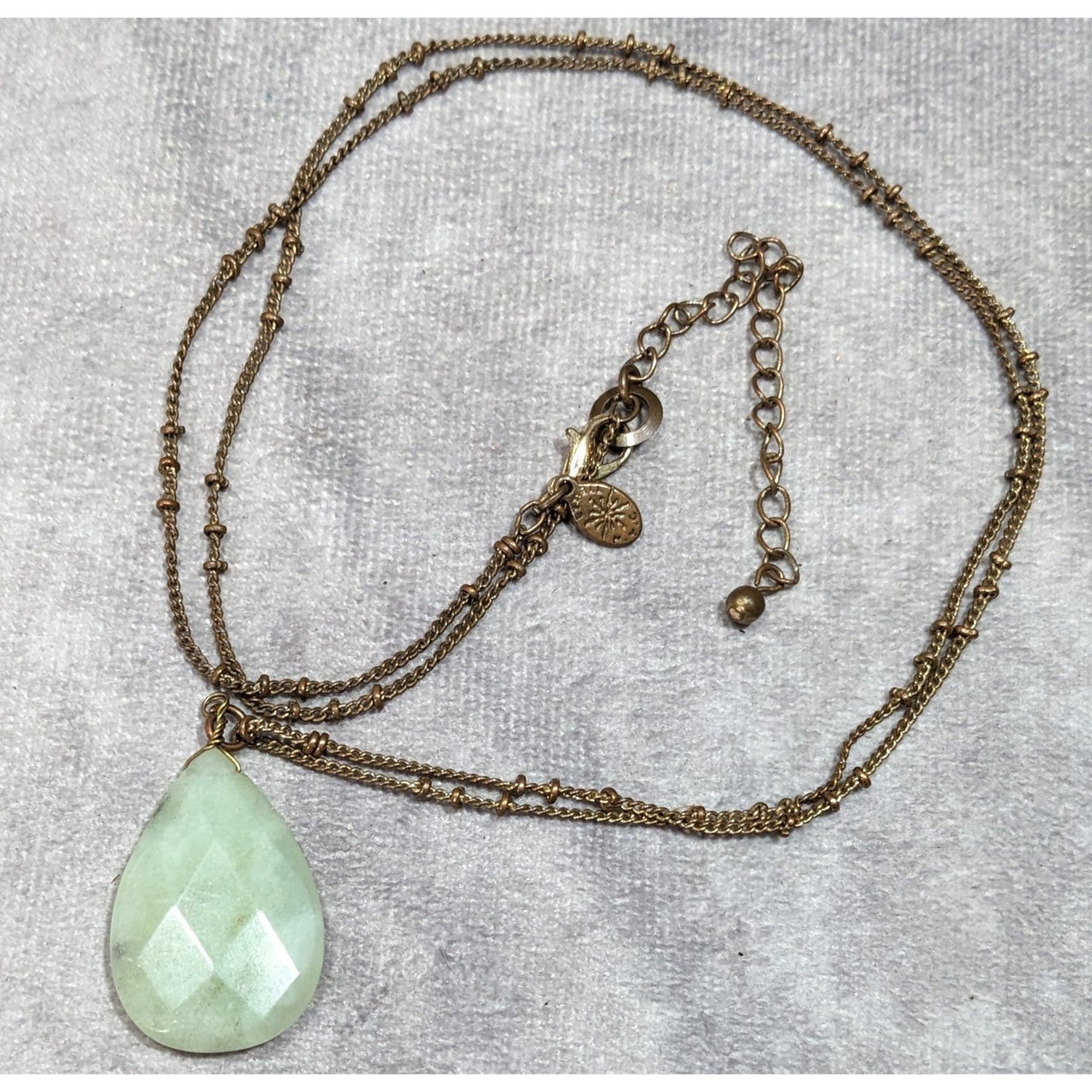 Vintage Lydell NYC Green Teardrop Agate Necklace