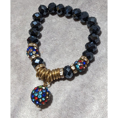 Rainbow Disco Ball Glass Beaded Bracelet