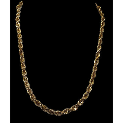 24K Gold Plated Rope Chain Necklace