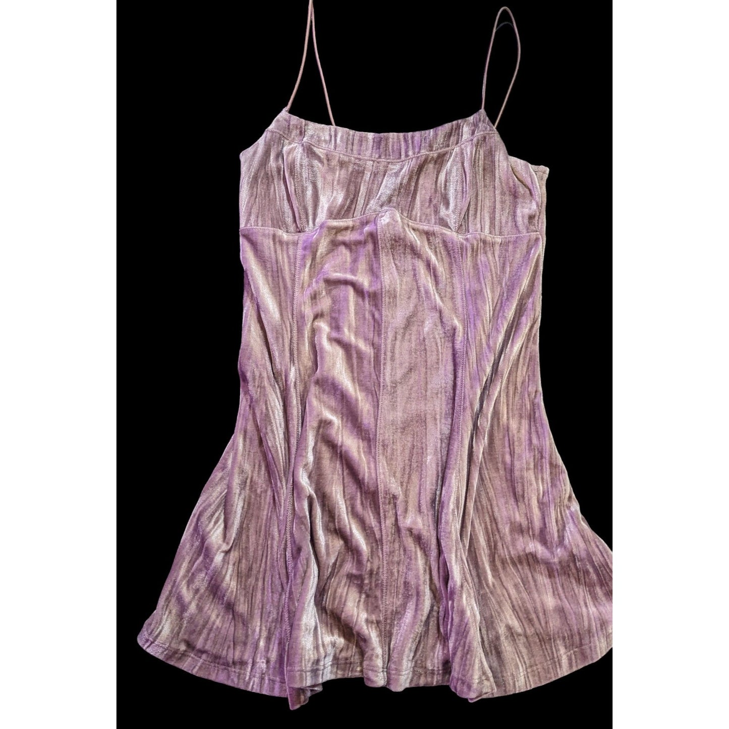 Wild Fabel Lavender Crushed Velvet Mini Dress