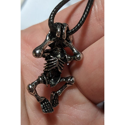 Hanging Silver Skeleton Necklace
