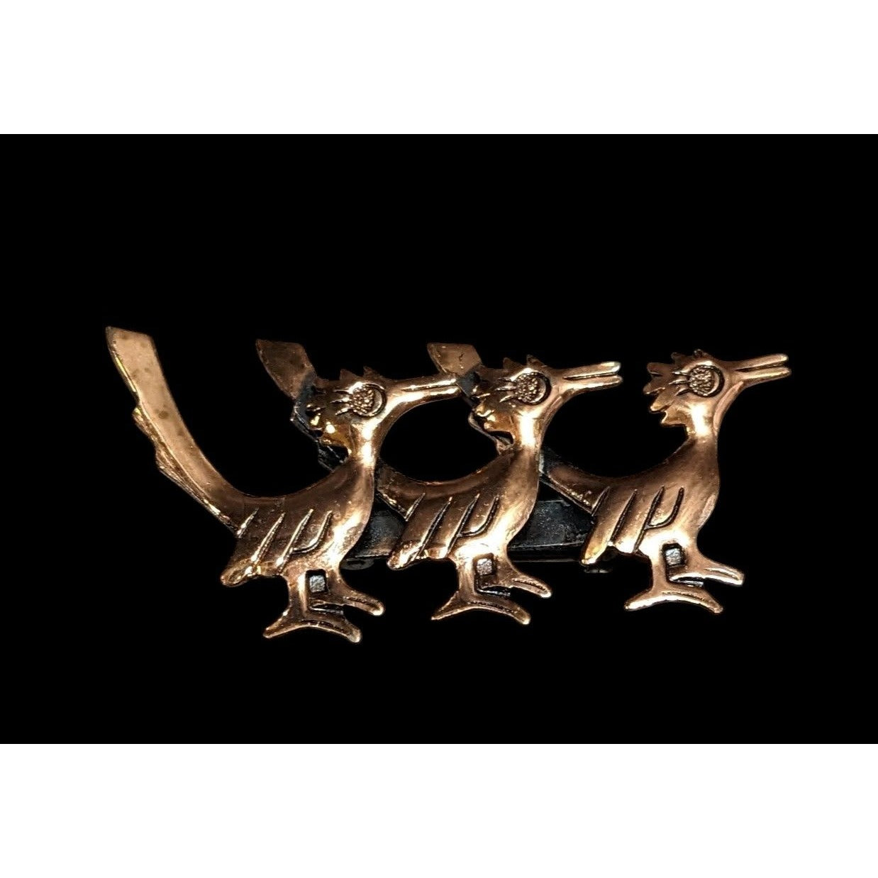 Vintage Copper By Bell Pure Copper Roadrunner Brooch