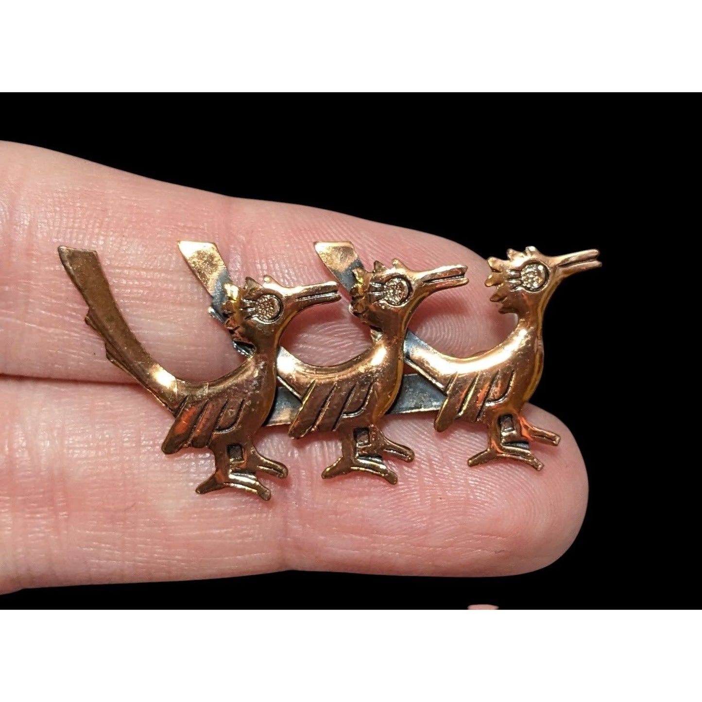 Vintage Copper By Bell Pure Copper Roadrunner Brooch