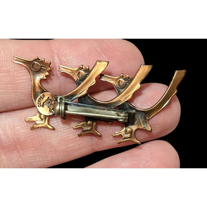 Vintage Copper By Bell Pure Copper Roadrunner Brooch