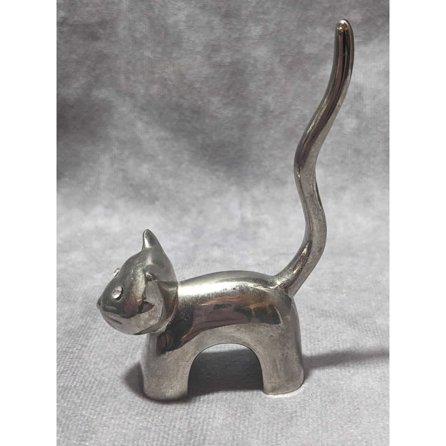 Vintage Silver Cat Ring Holder