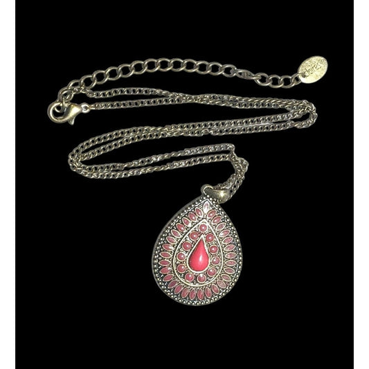 Vintage-Inspired Bohemian Teardrop Pendant Necklace
