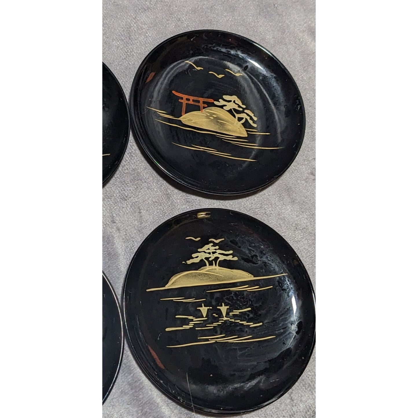 Vintage Japanese Hand Painted Coasters (6)