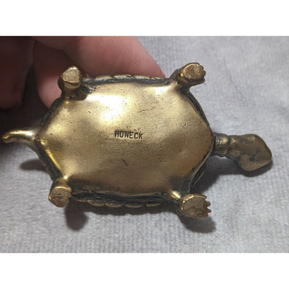 Vintage Honeck Brass Turtle Figurine