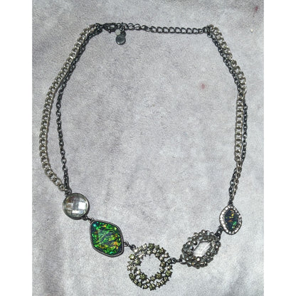 Simply Vera Green And Silver Abstract Necklace