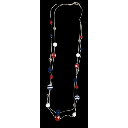 Patriotic Bubblegum Bead Necklace