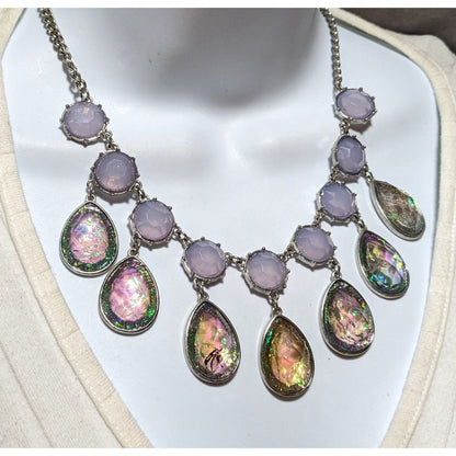 Whimsical Purple Faux Agate Necklace