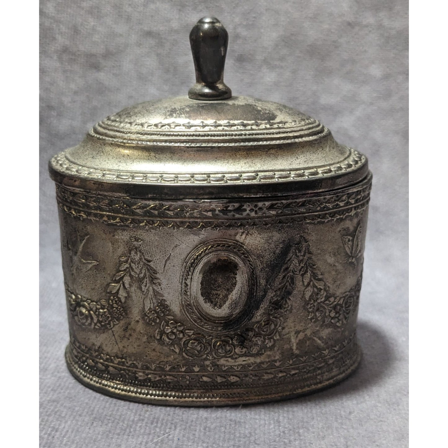 Vintage Silver Lidded Jewelry Box