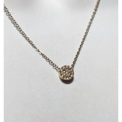 Minimalist Silver And Gold Rhinestone Pendant Necklace