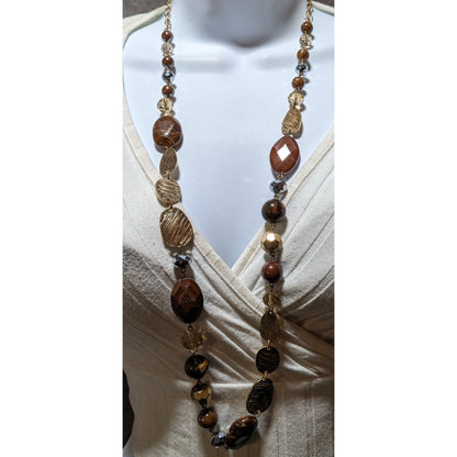 Mixit Gold Brown Bohemian Necklace