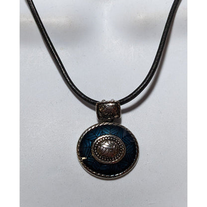 Whimsical Enameled Blue Lia Sophia Pendant Necklace