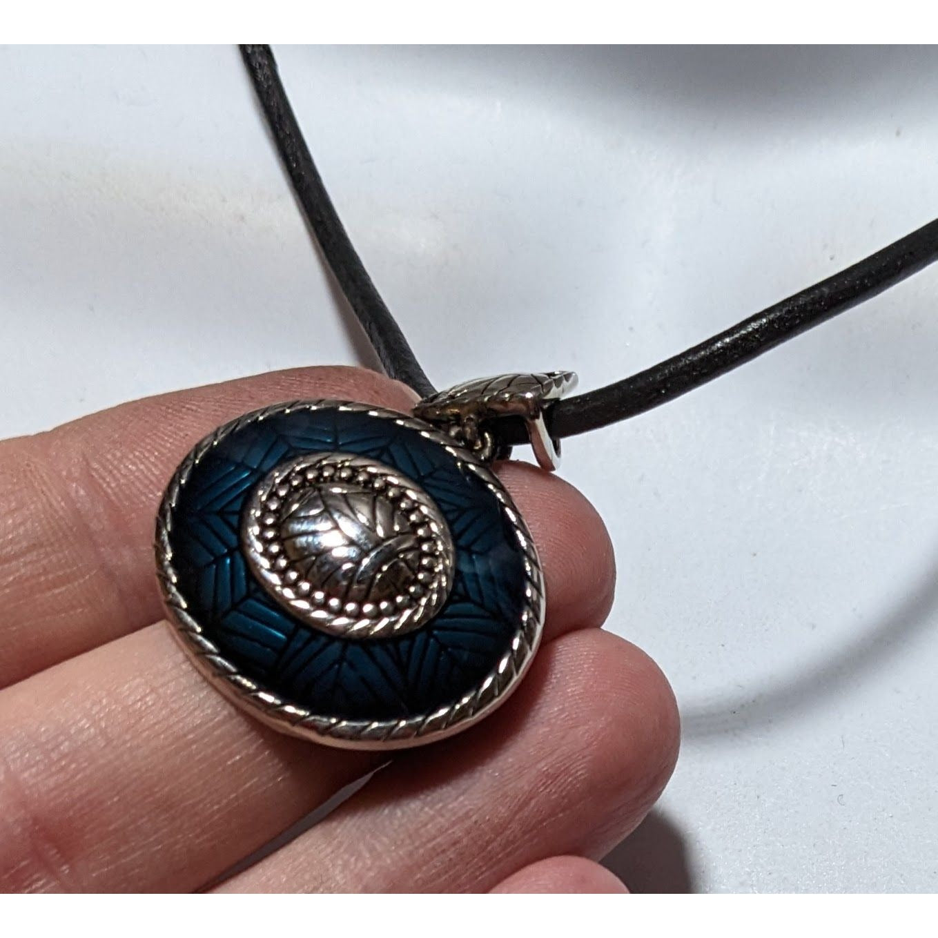 Whimsical Enameled Blue Lia Sophia Pendant Necklace