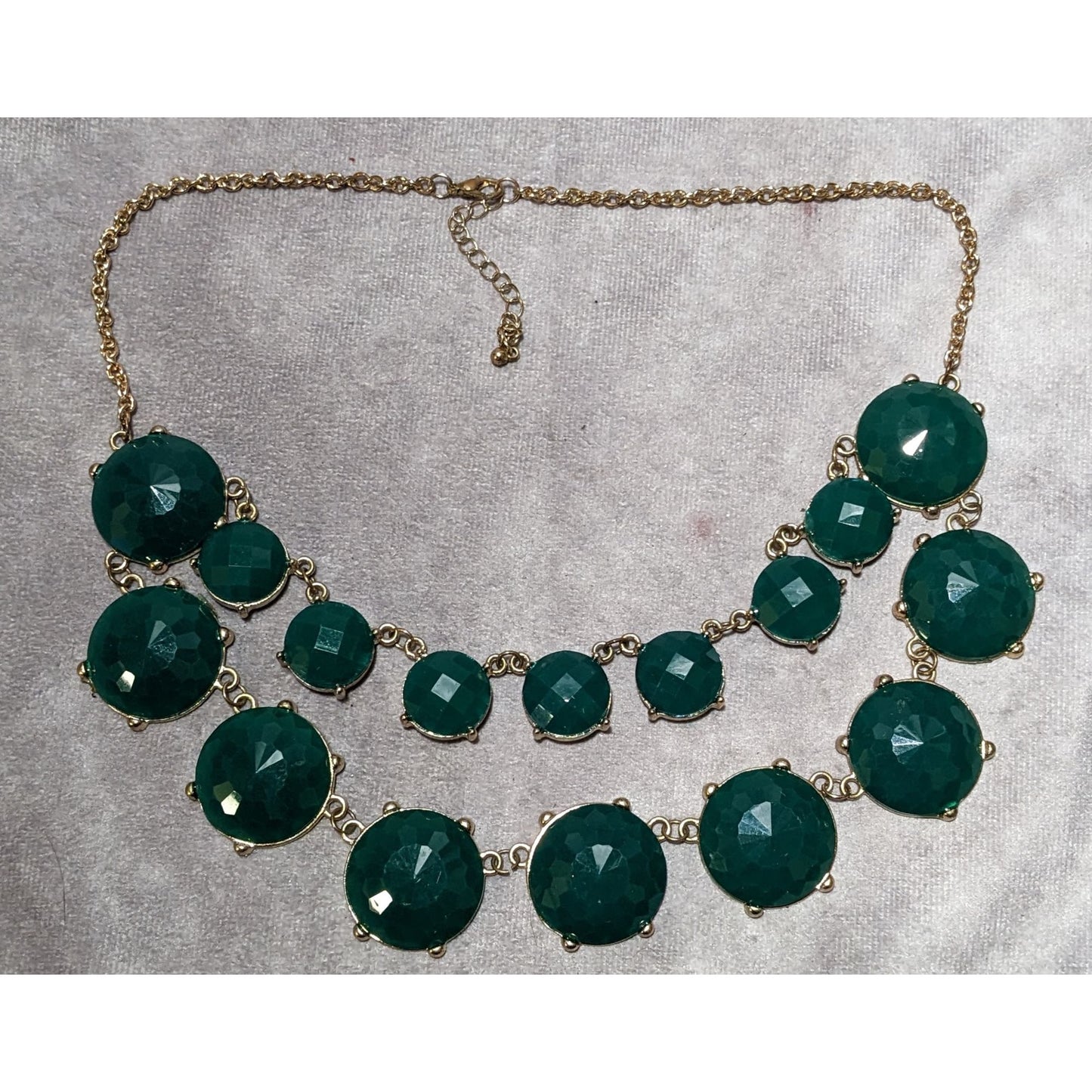 Y2K Glam Chunky Green Gemmed Statement Necklace