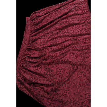 Xhilaration Burgundy Floral Lace Gothic Skirt