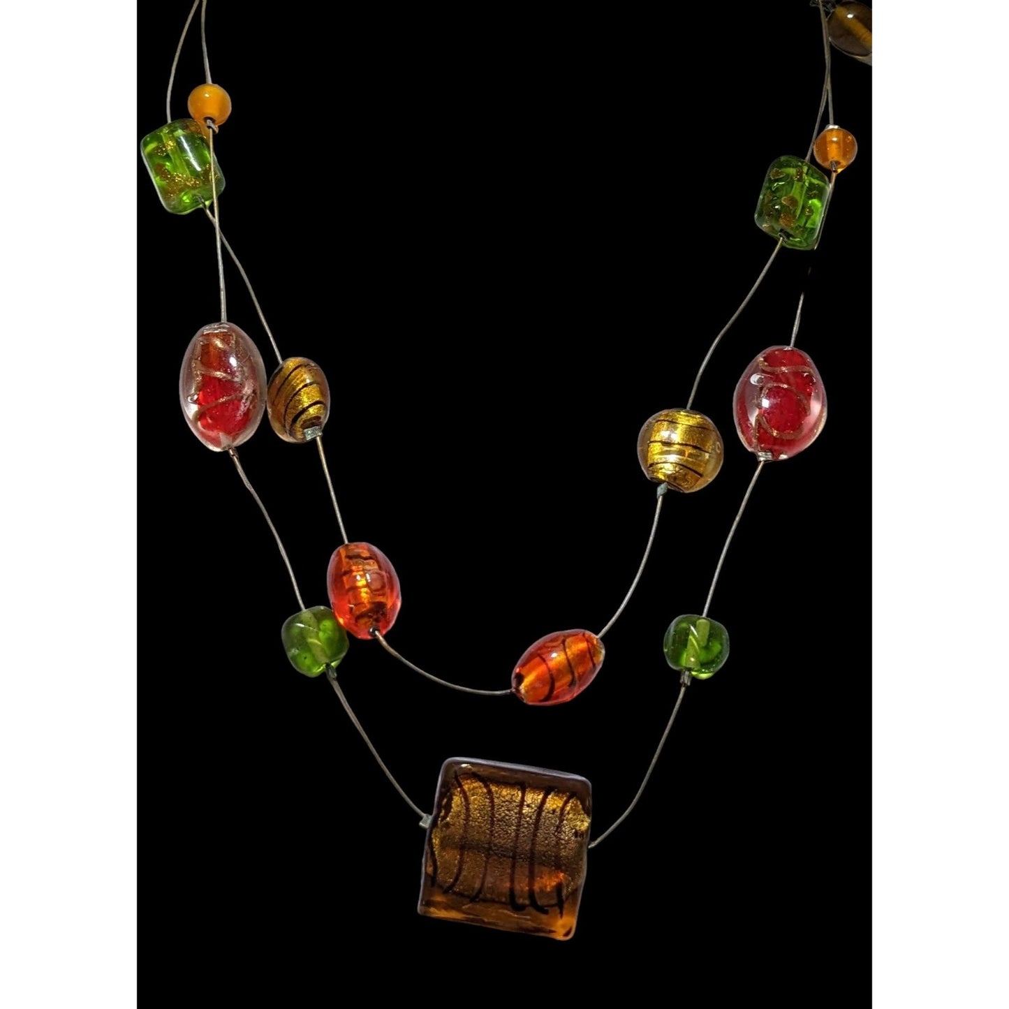 Bright Summer Glass Floating Necklace