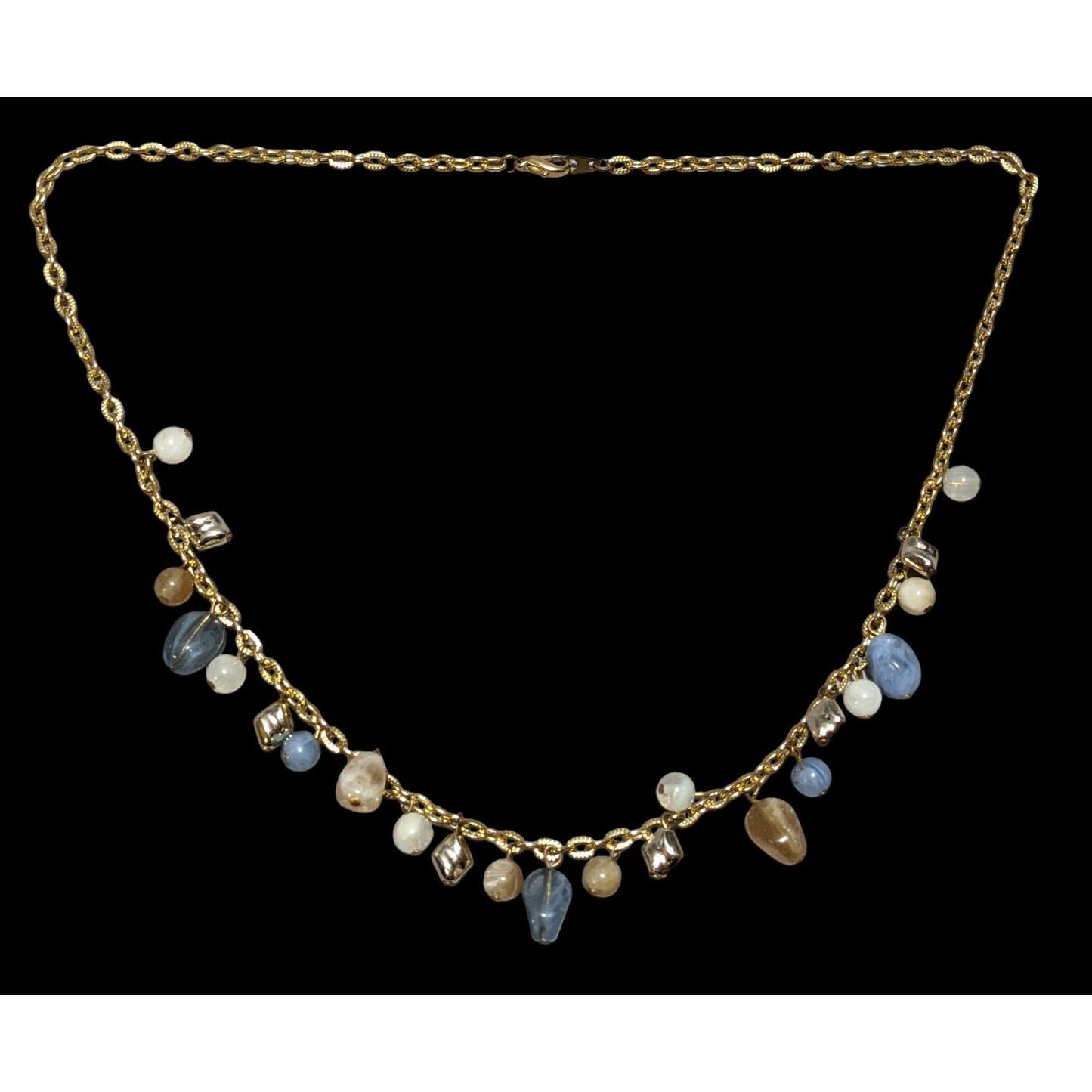 Earthy Sky Beaded Charm Necklace