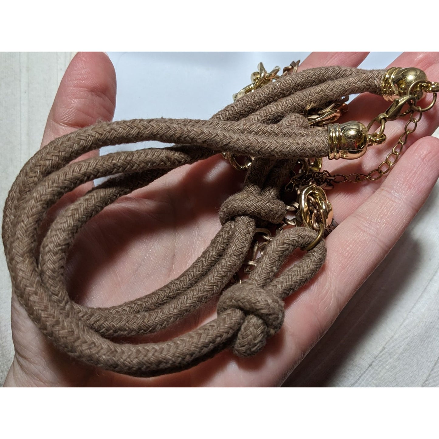 Rustic Brown And Gold Statement Necklace