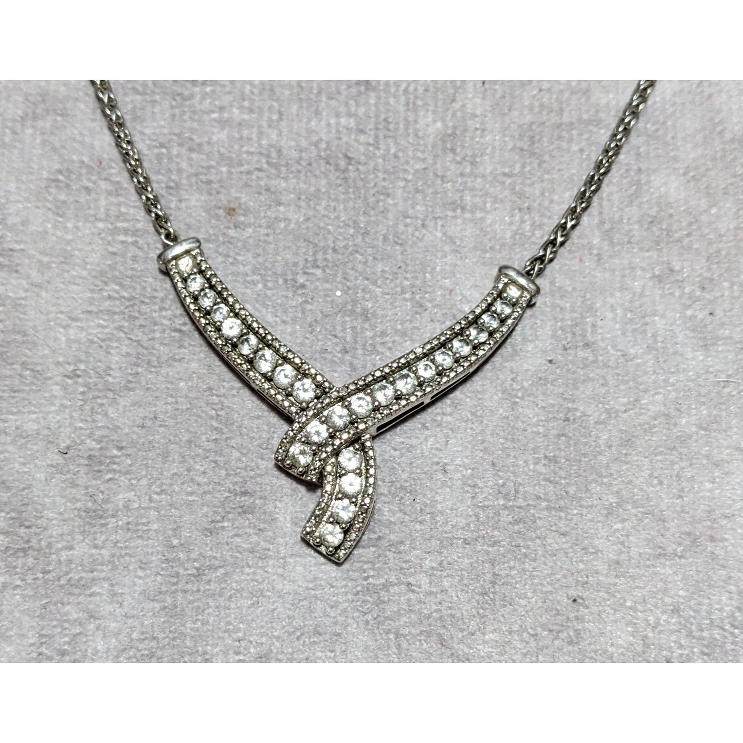 Zales Lab Created White Sapphire And Diamond Accent Twist Necklace