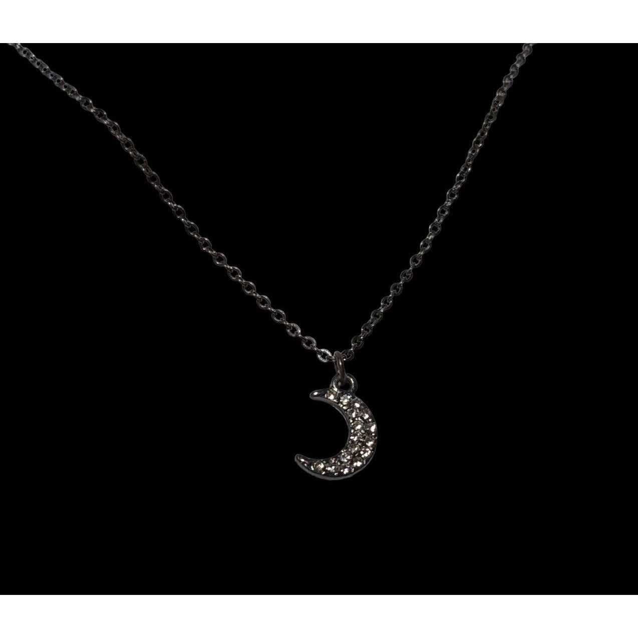 Minimalist Rhinestone Crescent Moon Necklace