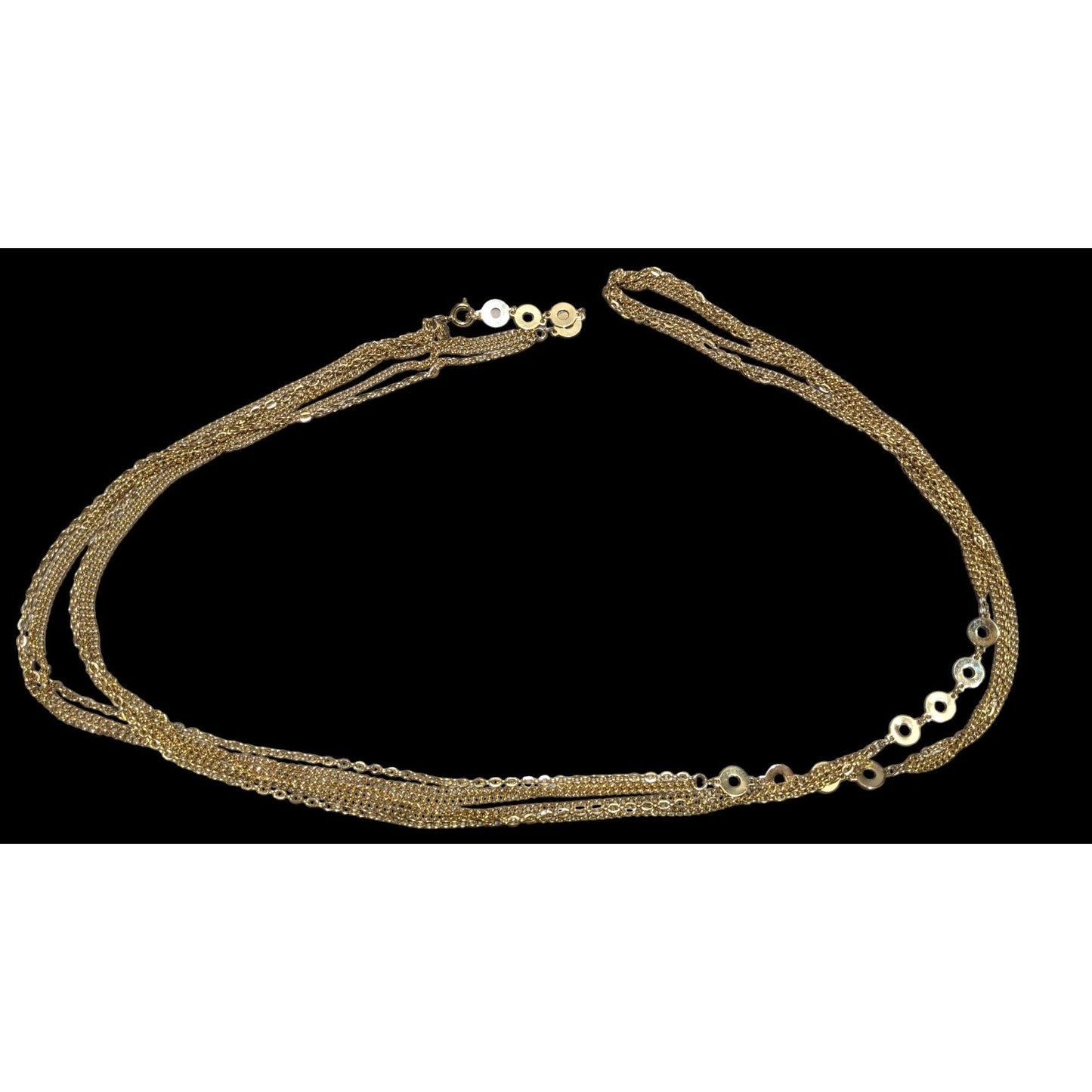 Vintage Park Lane Multi-Layered Gold Chain Necklace