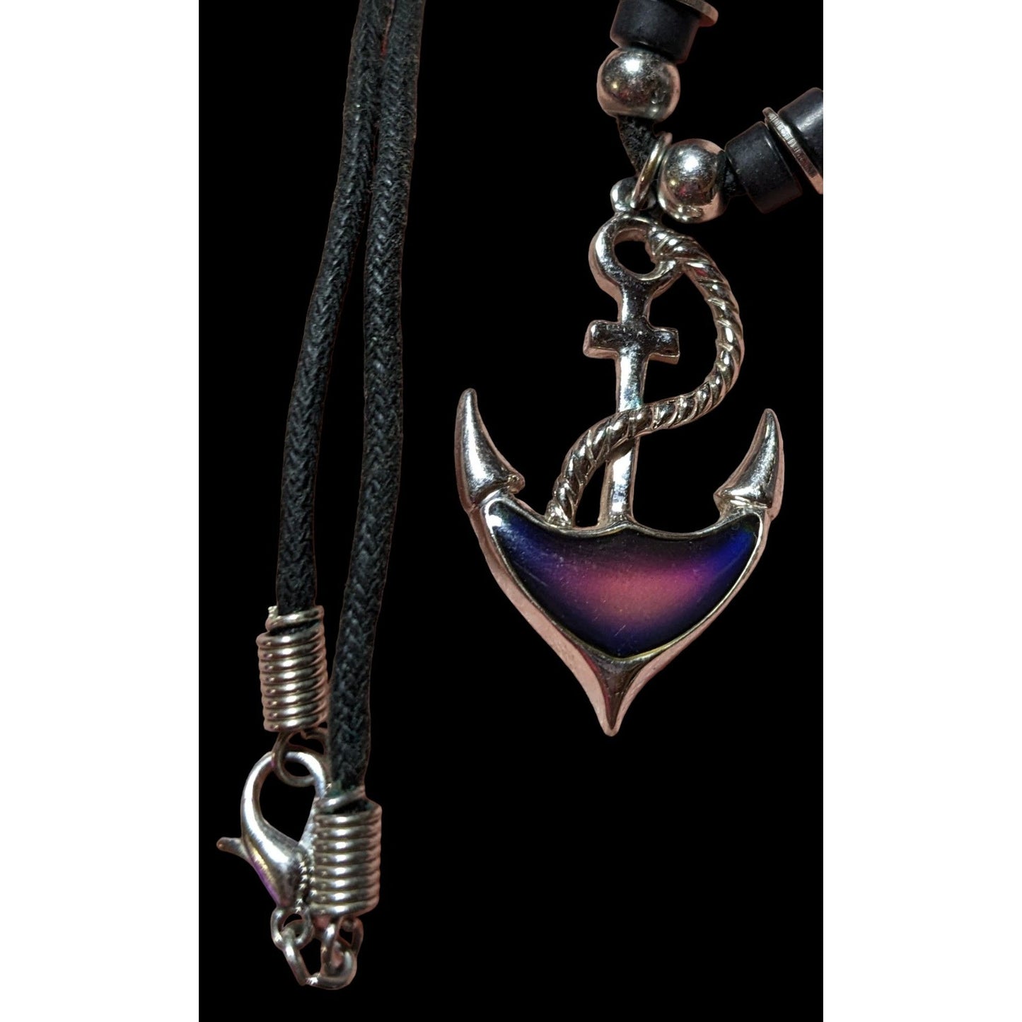 Retro Color Changing Mood Anchor Pendant Necklace