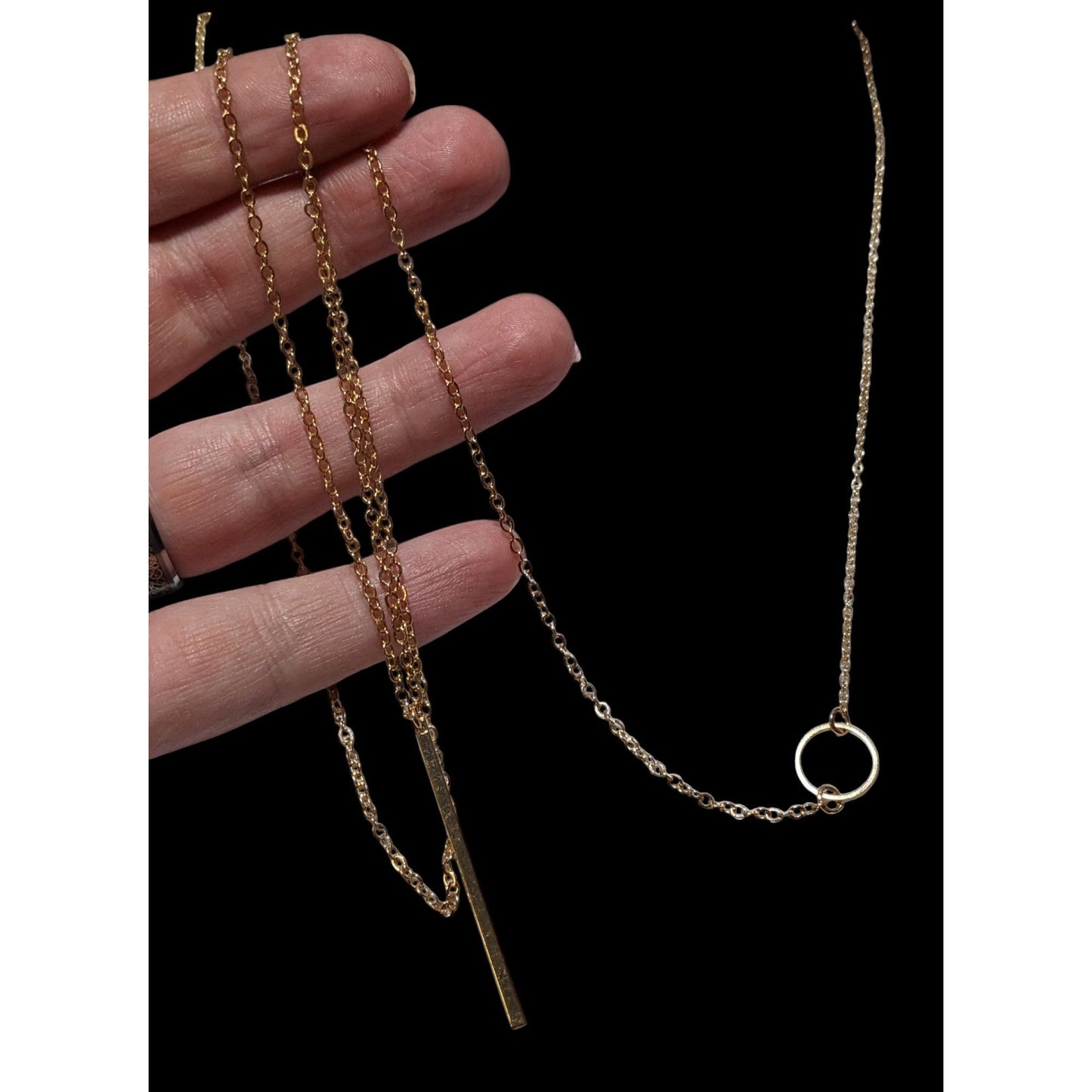 Minimalist Gold Geometric Charm Chain Necklace