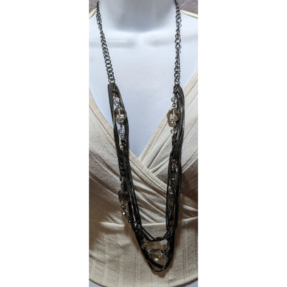 Glam Goth Gemmed Chain Multilayer Necklace