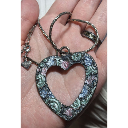 Cookie Lee Floral Heart Necklace