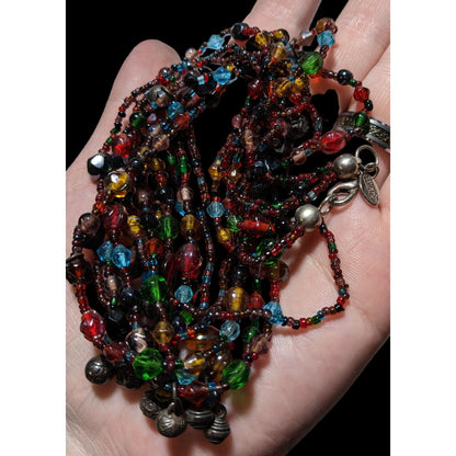 Chico's Bohemian Rainbow Glass Necklace