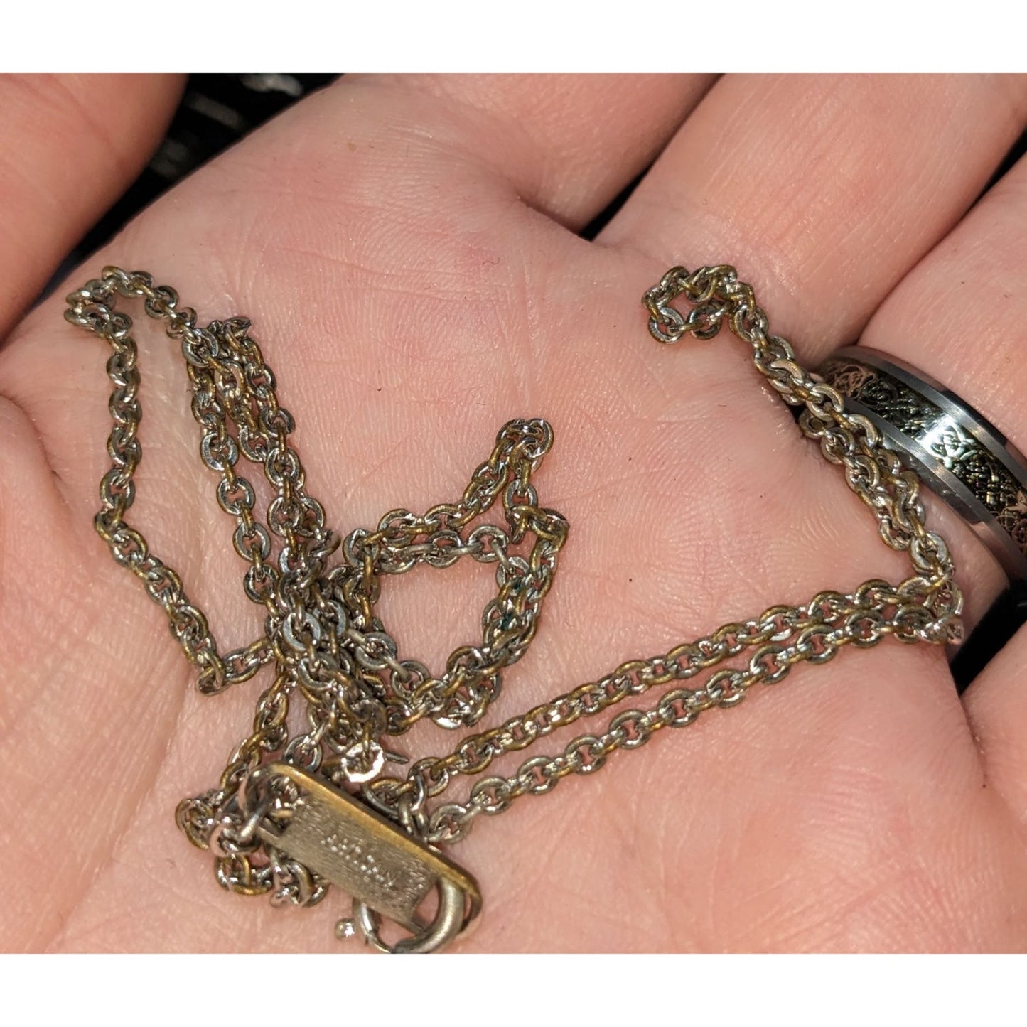 20-Inch Artisan-Signed Metal Chain Necklace