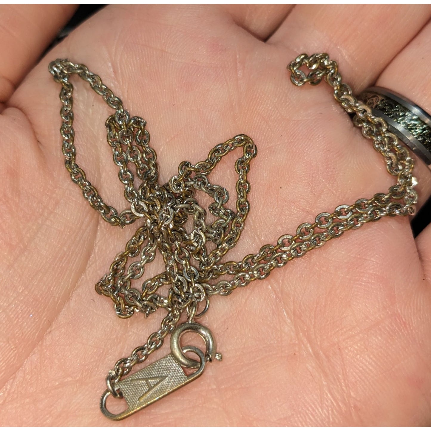 20-Inch Artisan-Signed Metal Chain Necklace
