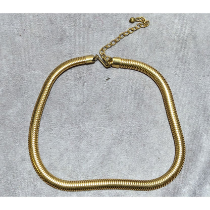 Vintage Glam Golden Snake Chain Necklace