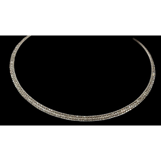 Claire's Y2K Silver Rhinestone Collar Necklace