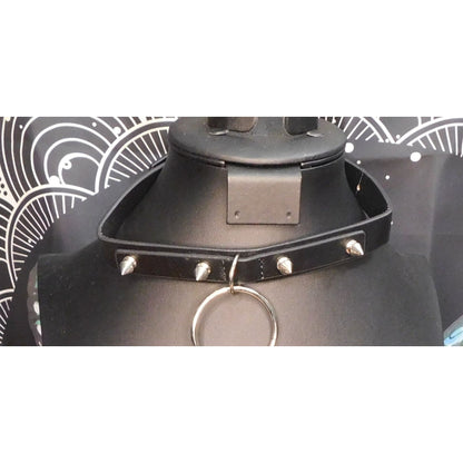 Gothic Punk Spiked Bondage Faux LeatherChoker