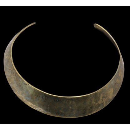 Vintage Brass Collar Necklace Handcrafted In India Statement Piece