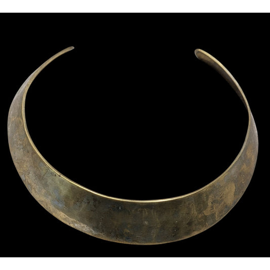Vintage Brass Collar Necklace Handcrafted In India Statement Piece