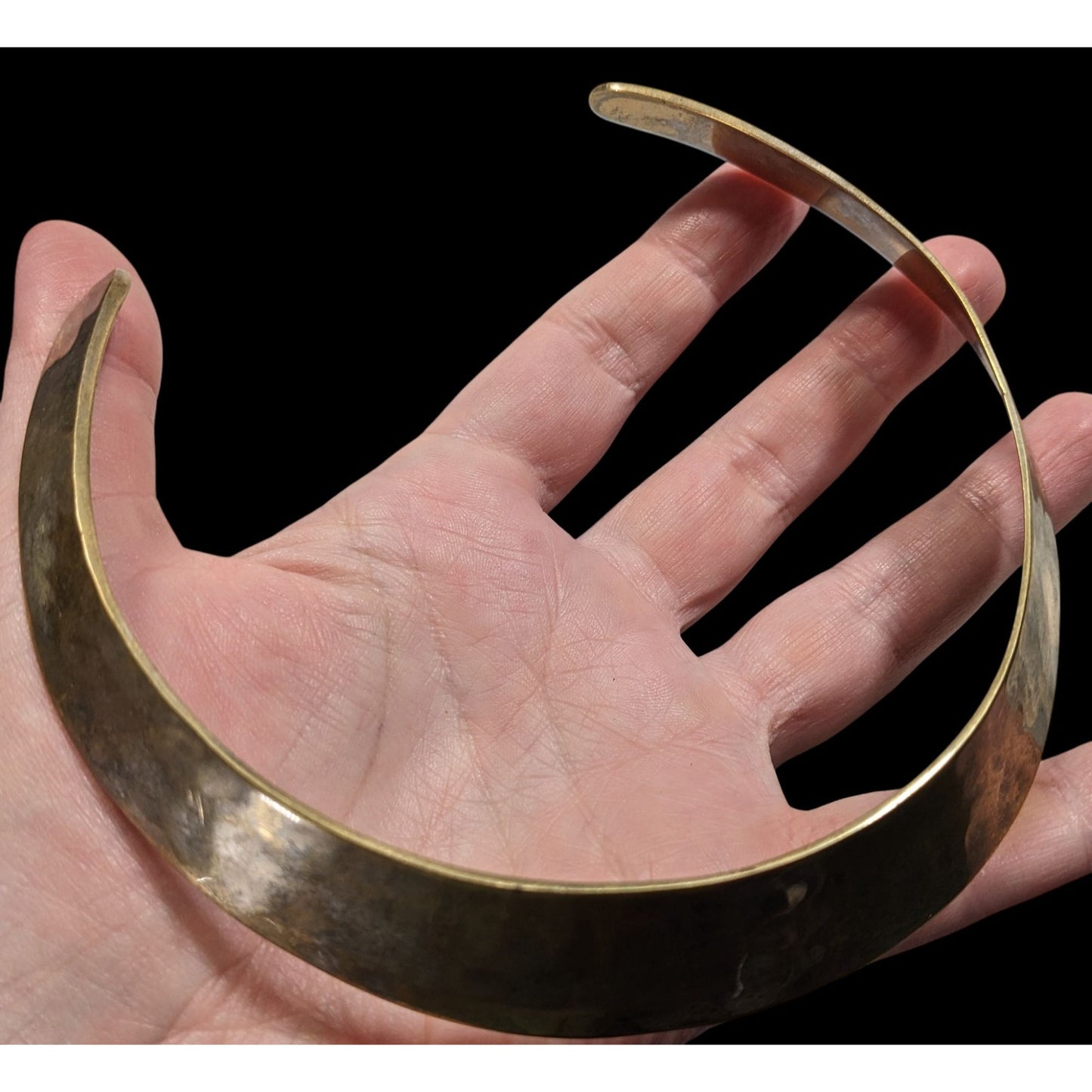 Vintage Brass Collar Necklace Handcrafted In India Statement Piece