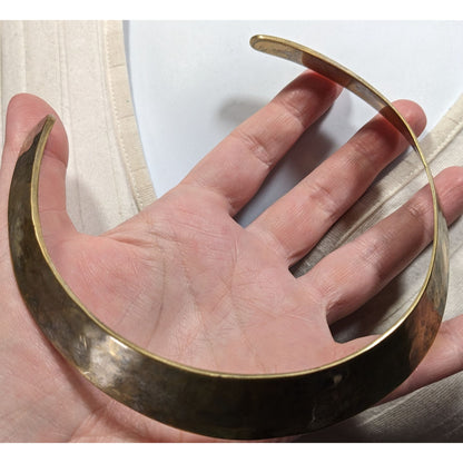 Vintage Brass Collar Necklace Handcrafted In India Statement Piece