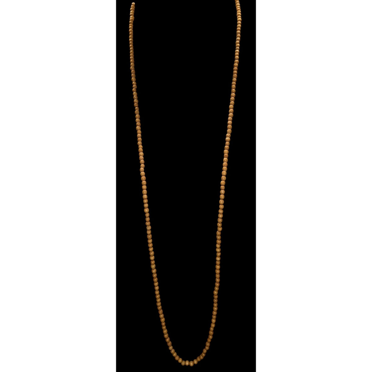 Boho Minimalist Natural Wood Bead Long Necklace Brown 35 Inch Hippie Earthy