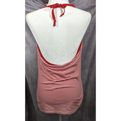 Vintage Retro Pinup Coney Island Mermaid Day Striped Halter Top