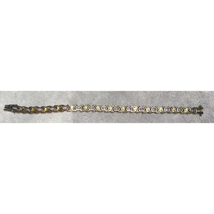 Glam Vintage 925 Sterling Silver Amethyst Tennis Bracelet Purple Gemstone