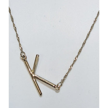 Silver Initial K Necklace Minimalist Letter Pendant Dainty Monogram Jewelry