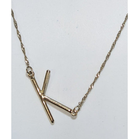 Silver Initial K Necklace Minimalist Letter Pendant Dainty Monogram Jewelry
